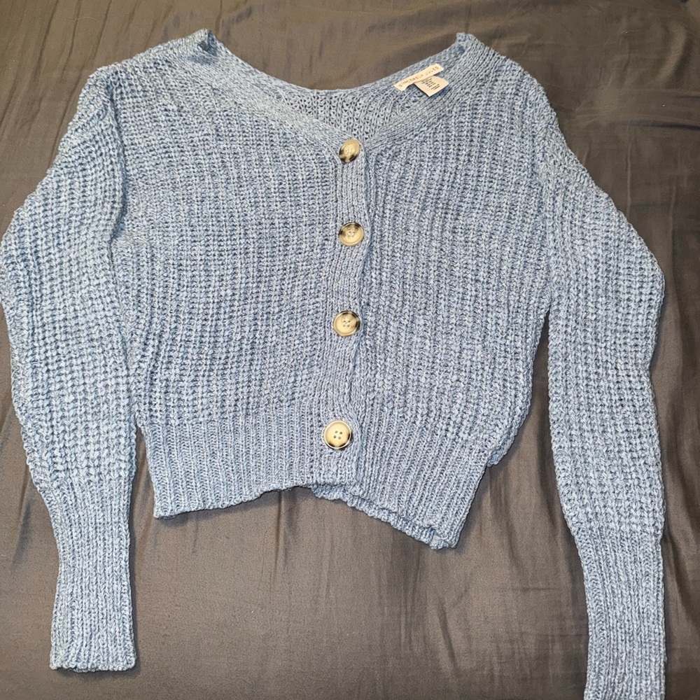 Sincerely Jules Light Blue Button-Up Cardigan